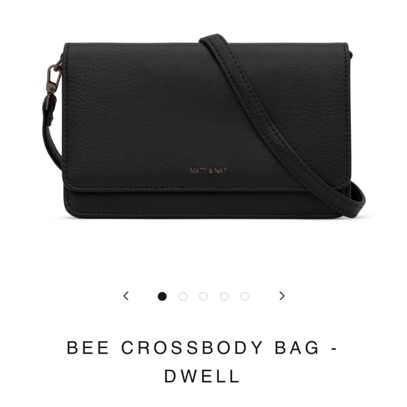 Matt & Nat Handbags - Matt & Nat BEE Crossbody Bag (black, vegan)